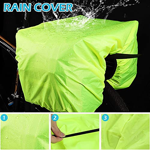 UBORSE Alforja Doble Bicicleta Bolsa para Rejilla Trasera para Bicicleta con Cubierta para Lluvia 30L Bolsa de Almacenamiento para Ciclismo Impermeable