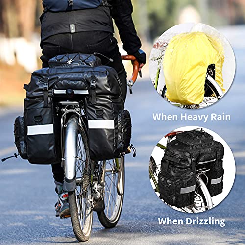 UBORSE Bolsa Alforja para Bicicleta 65L Bolsa Portabicicletas Trasera Impermeable 3 en 1 Bolsa Portaequipajes para Ciclismo Bolsa de Bicicleta MTB Mountain Road