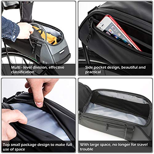 UBORSE Bolsa Trasera para Bicicleta Impermeable Bolsa para Alforjas para Bici Multifuncional Ciclismo Alforjas para Maletero Bolsa de Almacenamiento,8L