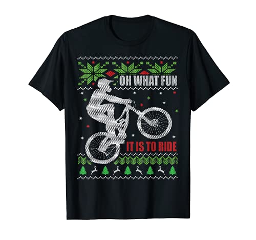 Ugly Christmas Mountain Bike Ciclismo Qué divertido es montar Camiseta