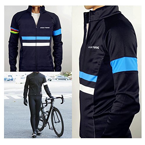 UGLY FROG 2018 Nuevo De Invierno Mantener Caliente Manga Larga Maillot Ciclismo Hombre Bodies +Long Bib Pant with Gel Pad Winter Style MZ05