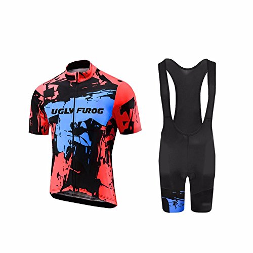 UGLY FROG Bike Wear Ciclismo Mujers Maillots Sports+Bib Tight Sets Seco y Transpirable de Bicicleta Conjunto de Ropa de Ciclo Jersey de Manga Corta