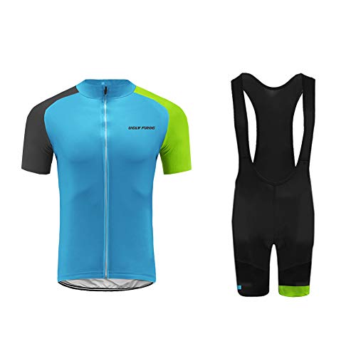 UGLY FROG Ciclismo Maillot Hombres Jersey + Pantalones Cortos Culote Mangas Cortas de Ciclismo Conjunto de Ropa Maillot Transpirable para Deportes al Aire Libre Ciclo Bicicleta DXMX05