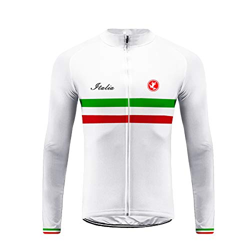 UGLY FROG Designs Ciclismo Jersey Hombres Bicicleta Ropa Camiseta de la Bicicleta Top MTB Jersey Manga Larga Invierno Fleece Warm Italia Bandera Nacional Raya Series