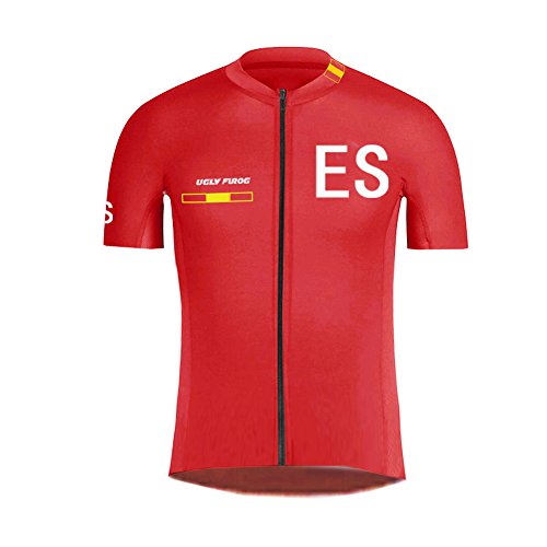 UGLY FROG Equipo de España Ropa Ciclismo, Maillot Mangas Cortas, Camiseta Verano de Ciclistas TGQX03