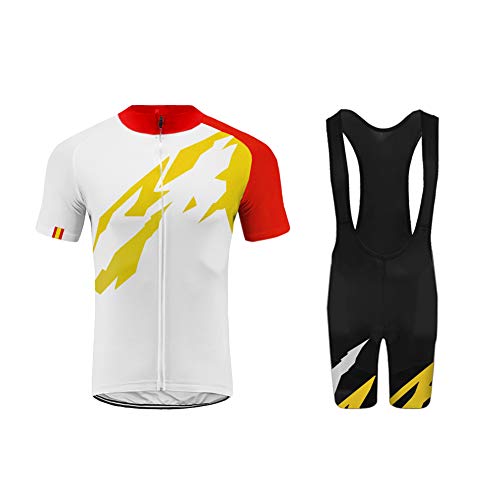 UGLY FROG Equipo de España Ropa Conjunto Traje Equipacion Ciclismo Hombre Verano con 3D Acolchado De Gel, Maillot Ciclismo + Pantalon/Culote Bicicleta para MTB Ciclista Bici TGQX03