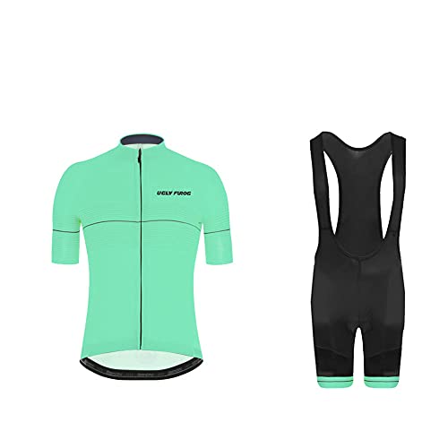 UGLY FROG Hombre Conjunto Ropa de Ciclismo para Verano, Maillot Manga Corta de Bicicleta, y Culotte Ciclismo Transpirable, Secado Rápido XBYHZZD01