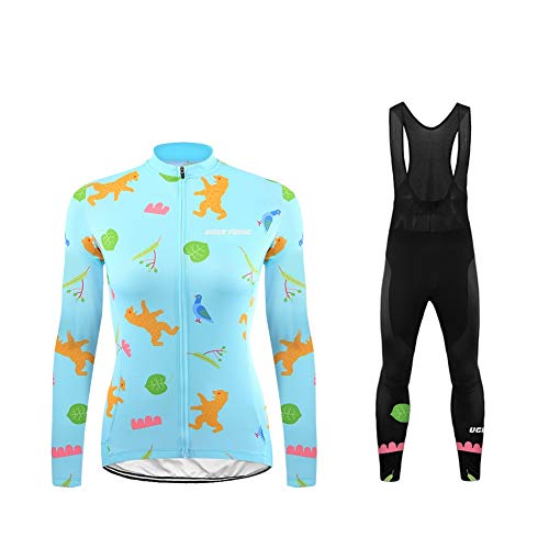 UGLY FROG Invierno Winter Warm Mujer MTB Ropa Ciclismo Maillot + Bib Pantalones,Montar Ropa Set, Higroscópico Transpiración Camiseta de Ciclistas