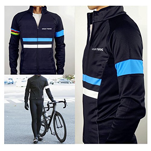 UGLY FROG Maillot Ciclismo Hombre Invierno Fleece MTB Jersey Pantalones Largos Mangas Largas de Ciclismo Ropa para Deportes al Aire Libre Ciclo Bicicleta RTMS01