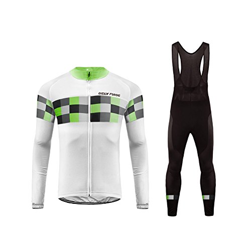 UGLY FROG Maillot de Ciclismo Ropa Ciclismo Conjunto para Hombre Culotte Manga Larga+Bib Pantalones Transpirable Cómodo Designs Grandes Regalos