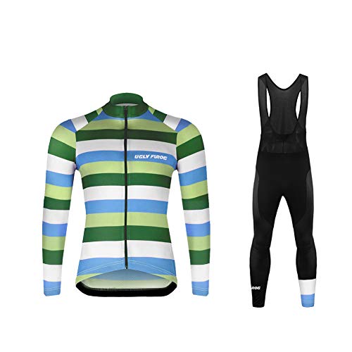 UGLY FROG MTB Invierno Ciclismo Maillot Hombres Jersey + Pantalones Largos Culote Mangas Largas de Ciclismo Conjunto de Ropa Maillot Entretiempo para Deportes al Aire Libre Ciclo Bicicleta