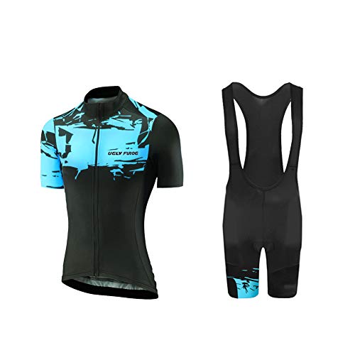 UGLY FROG Mujer Conjunto Ropa Ciclismo Maillot Ciclista Mangas Cortas Y Culotte Bicicleta con 20D Gel Pad Camiseta MTB para Verano DXWH03