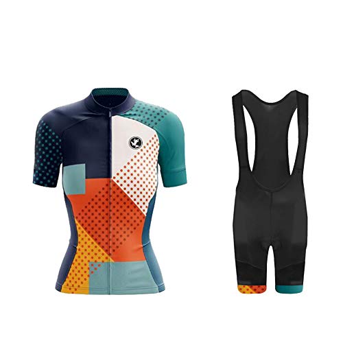 UGLY FROG Mujer Conjunto Ropa Ciclismo Maillot Ciclista Mangas Cortas Y Culotte Bicicleta con 20D Gel Pad Camiseta MTB para Verano DXWH03