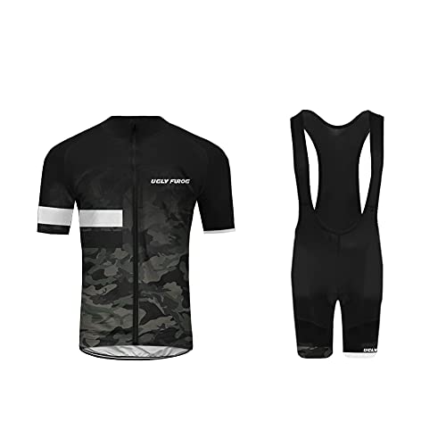 UGLY FROG Nuevo Traje Ciclismo Maillot Hombres Jersey + Pantalones Cortos Culote MTB Conjunto de Ropa Transpirable para Deportes al Aire Libre Ciclo Bicicleta