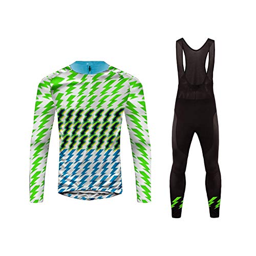 UGLY FROG Ropa Ciclismo Hombre Invierno Chaqueta de Ciclismo de Manga Larga+Pantalones de Acolchado 3D para Hombres de Invierno Conjunto de Ropa de Ciclismo de Lana Térmica