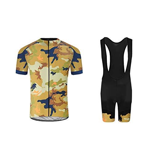 UGLY FROG Ropa Ciclismo MTB Racing Team Verano para Hombre - Un Conjunto de Ciclismo Camiseta Carta Jersey Maillot y Culotte Bib Pantalones Cortos FAX19DT02