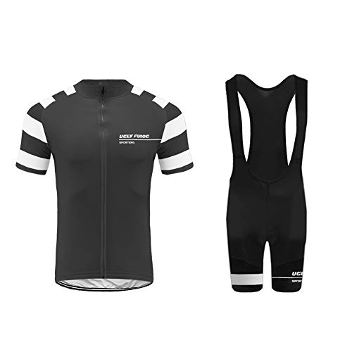 UGLY FROG Ropa Conjunto Traje Equipacion Ciclismo Hombre Verano con 3D Acolchado De Gel, Maillot Ciclismo + Pantalon/Culote Bicicleta para MTB Ciclista Bici