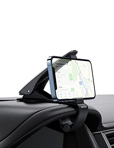 UGREEN Soporte Movil Coche Salpicadero, Soporte para Teléfono de Coche Pinza Fuerte Sujeta Móvil Coche HUD para GPS Car Phone Holder Compatible con Xiaomi Redmi Note 10 Pro, iPhone 13/13 Mini/13 Pro