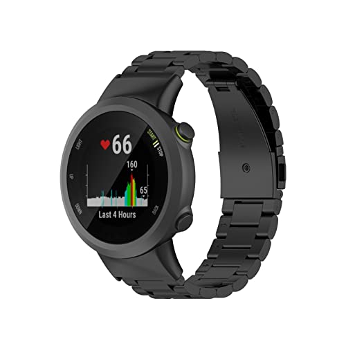 UHUA 10 unidades por paquete, correa de metal inoxidable para reloj inteligente Garmin Forerunner 45, apto para Garmin Forerunner 45 S, apto para Garmin Swim 2 (color de la correa: negro)