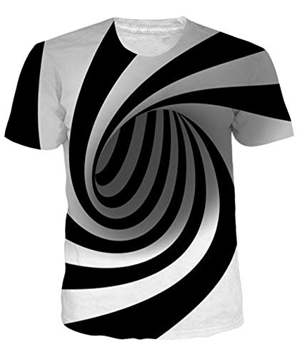 uideazone 3D Digital Unisex Camisetas de Manga Corta Casual Hipster Camisas Deportivas Sport Graphics tee para Hombres (Swirl 78, XL)