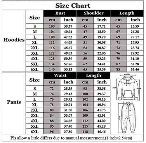 UIOKLMJH Hombres 3D Sudadera con capucha Otoño Unisex Ropa Deportiva Pullover Sudadera y Pantalones Conjunto Casual Juramento Conjunto, 17446, XXXXXXL