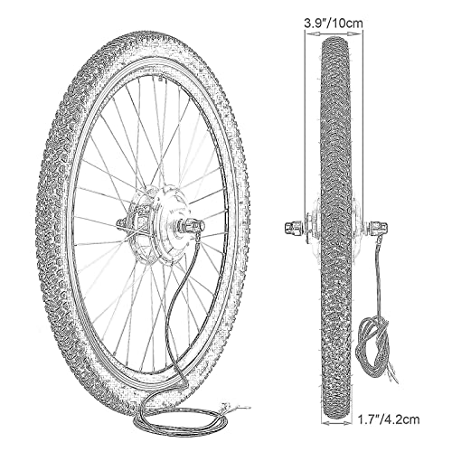 Uioy Kit de conversión de Bicicleta eléctrica, Kit de conversión de Bicicleta eléctrica de 48 V 1000 W, Motor de Cubo sin Engranajes sin escobillas de Rueda Trasera de 26 Pulgadas