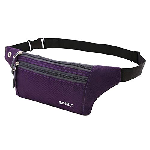 UKKD Bandolera para hombre Los Hombres Y Las Mujeres De La Lona Del Bolso De La Correa Del Bolsillo Del Pecho Universal De Viaje Deportes Running Pack,Violeta