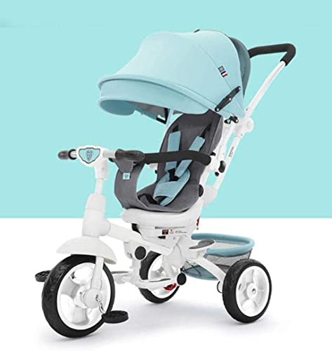 UKUOFL Carrito de bebé Plegable Carrito de bebé con dirección/Bicicleta Carrito de bebé/Bicicleta de bebé Carrito de bebé, 1-6 años (Color: Azul) s para 1-3 años (Color: Azul) Happy House