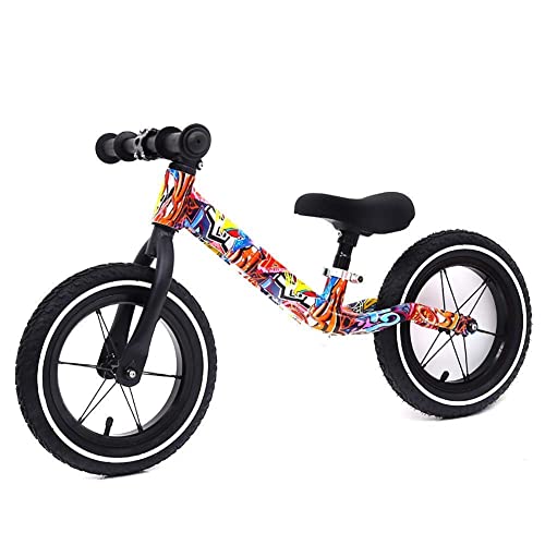 UKUOFL PresentKids Trike, Bicicleta de Equilibrio para 2,3,4,5,6 años, Bicicleta de Equilibrio para niños Sin Pedal Bicicleta para niños pequeños con Manillar y Asiento Ajustables, C Happy House