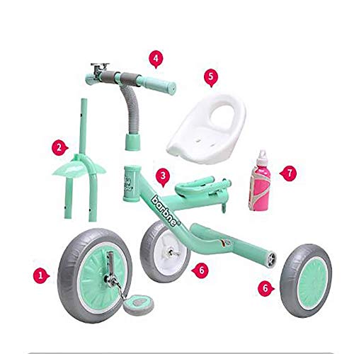 UKUOFL Triciclo para niños tric para Edades de 2 a 6 años, con Campanas y Botellas de Agua para triciclos Infantiles, bicis de Equilibrio de Pedal, Bicicleta de 3 Ruedas Happy House