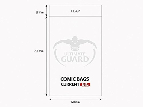 Ultimate Guard Bolsas para cómics,, Grandes (Actuales, Transparentes)