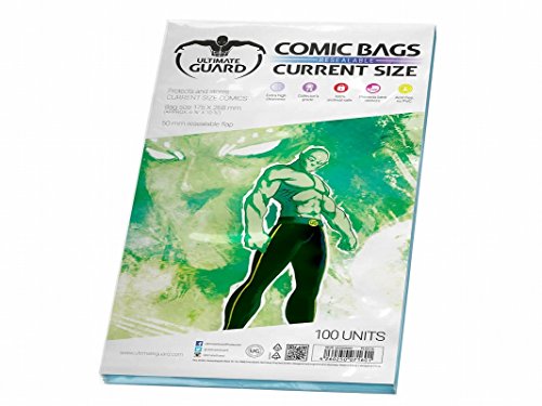 Ultimate Guard UGD020002 - Bolsas de Cómic Resellables, (versión en inglés), Pack de 100