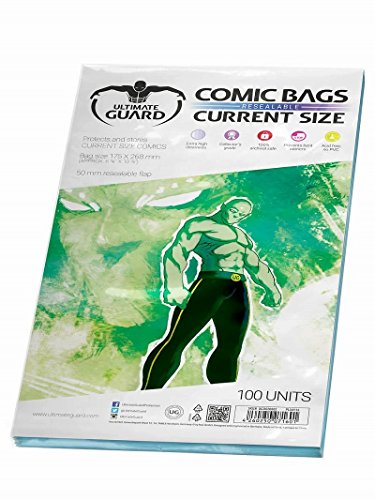 Ultimate Guard UGD020002 - Bolsas de Cómic Resellables, (versión en inglés), Pack de 100