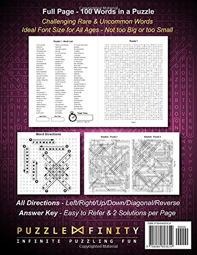 Ultimate Word Search Challenge: Hard Wordsearches for Extreme Puzzle Lovers with 100 Words per Puzzle & 10,000 Rare Words - Challenging & Difficult Word Search Book for Adults & Smart Teens