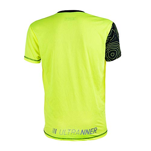 ULTRANNER - ARVES | Camiseta Técnica Hombre Manga - Camiseta Transpirable Ultraligera Apta para Trail Running Trekking Y Más - Color Amarillo Fluorescente para Más Visibilidad Talla XL