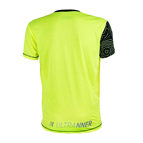 ULTRANNER - ARVES | Camiseta Técnica Hombre Manga Corta - Camiseta Transpirable Ultraligera Apta para Trail Running Trekking Y Más - Color Amarillo Fluorescente para Más Visibilidad Talla L