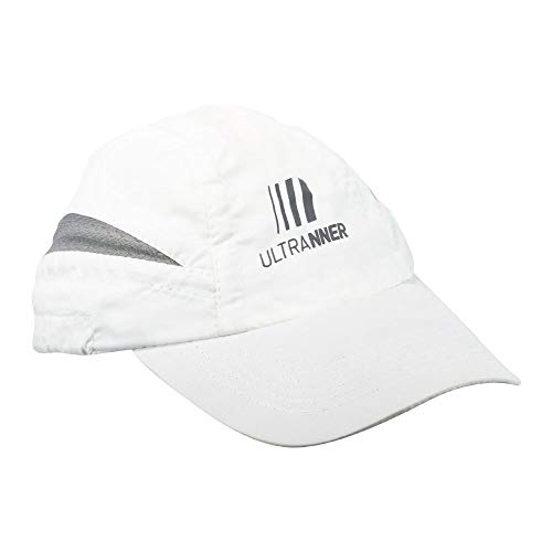 ULTRANNER - Nanda | Gorra Trail Running Ajustable con Protección UV - Gorra Running para Hombre y Mujer Fabricada en Microfibra - Gorra con Rejillas Laterales para Mejor Transpiración - Color Blanco