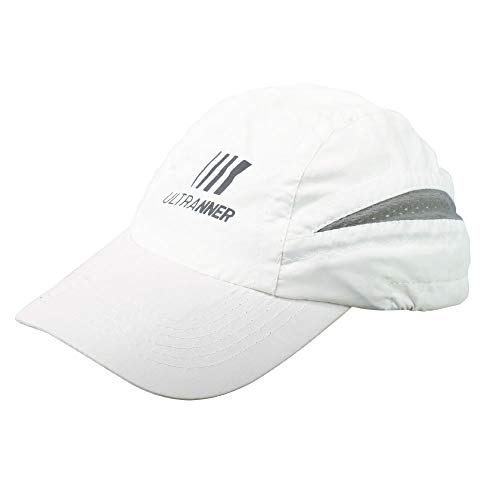 ULTRANNER - Nanda | Gorra Trail Running Ajustable con Protección UV - Gorra Running para Hombre y Mujer Fabricada en Microfibra - Gorra con Rejillas Laterales para Mejor Transpiración - Color Blanco