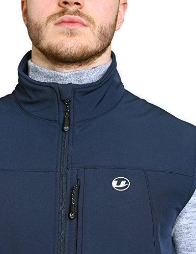 Ultrasport Basic Chaleco softshell para hombre Ando, chaleco, chaleco de entretiempo, chaleco softshell, chaleco funcional, chaleco informal, chaleco outdoor para hombre, Blu Marino, M