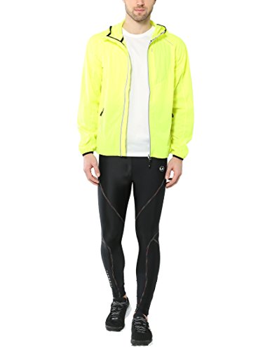 Ultrasport Chaqueta multifuncional de hombre Endy con Ultraflow 3.000, ligera y transpirable; por este motivo, ideal como chaqueta de correr, de entrenamiento o de ciclismo, impermeable y resistente al viento, Amarillo, XL