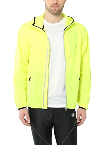 Ultrasport Chaqueta multifuncional de hombre Endy con Ultraflow 3.000, ligera y transpirable; por este motivo, ideal como chaqueta de correr, de entrenamiento o de ciclismo, impermeable y resistente al viento, Amarillo, M