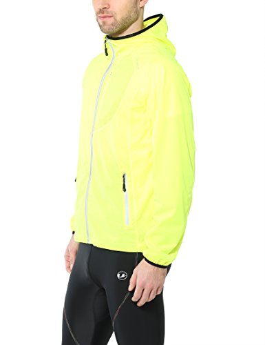 Ultrasport Chaqueta multifuncional de hombre Endy con Ultraflow 3.000, ligera y transpirable; por este motivo, ideal como chaqueta de correr, de entrenamiento o de ciclismo, impermeable y resistente al viento, Amarillo, M