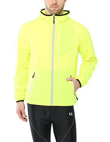 Ultrasport Chaqueta multifuncional de hombre Endy con Ultraflow 3.000, ligera y transpirable; por este motivo, ideal como chaqueta de correr, de entrenamiento o de ciclismo, impermeable y resistente al viento, Amarillo, M