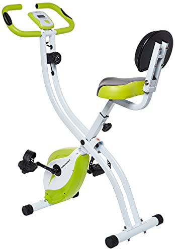 Ultrasport F-Bike 200B Bicicleta estática con sensores de Pulso de Mano, Plegable, con Respaldo, Unisex, Amarillo