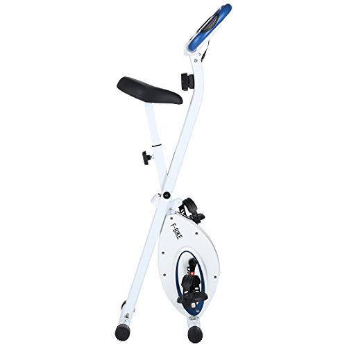 Ultrasport F-Bike estática, Aparato doméstico, Bicicleta Fitness Plegable con Consola y sensores de Pulso en Manillar, Unisex, Azul Marino, OS