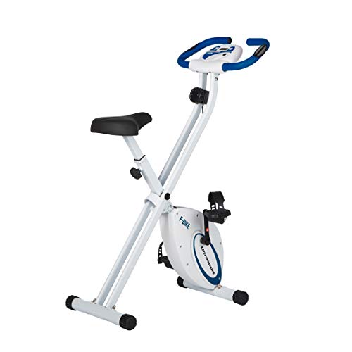 Ultrasport F-Bike estática, Aparato doméstico, Bicicleta Fitness Plegable con Consola y sensores de Pulso en Manillar, Unisex, Azul Marino, OS