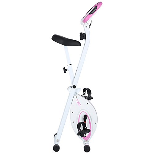 Ultrasport F-Bike estática, Aparato doméstico, Bicicleta Fitness Plegable con Consola y sensores de Pulso en Manillar, Unisex, Rosa, OS