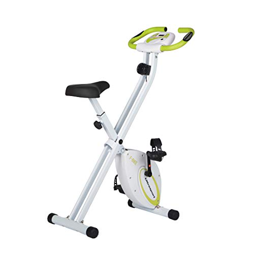 Ultrasport F-Bike estática, Aparato doméstico, Bicicleta Fitness Plegable con Consola y sensores de Pulso en Manillar, Unisex, Verde, OS