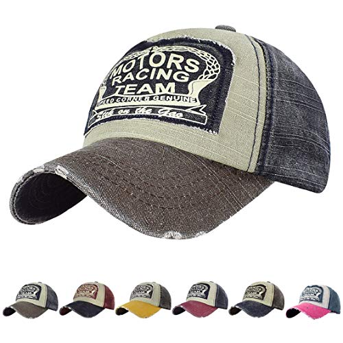 UMIPUBO Gorras Beisbol Deportes Unisex Adjustable al Aire Libre Cap clásico algodón Sombrero Motocicleta Gorras de béisbol (Café, Talla única)