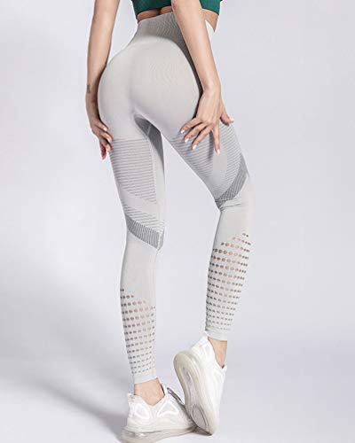 UMIPUBO Pantalón Deportivo de Mujer Cintura Alta Yoga Leggings de Punto Sin Costuras Mallas Leggings para Running Training Fitness